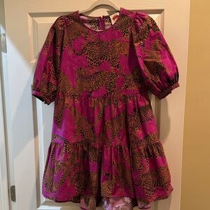 FARM Rio Pink Leopard Mini Dress